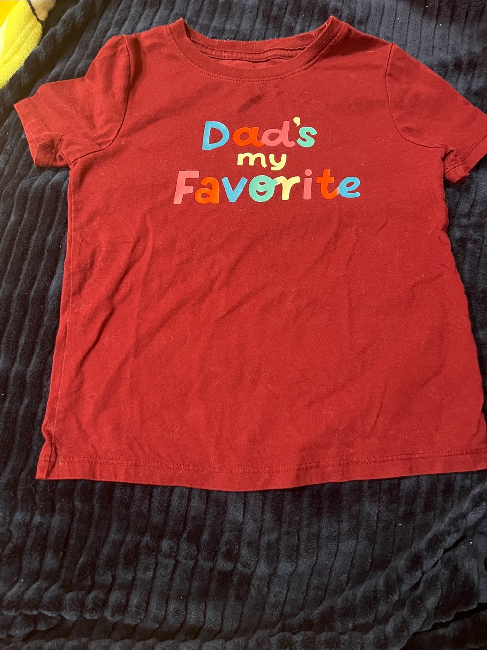 Cat & Jack Burgundy Kids Short Sleeve Tee with Colorful "Dad's my Favorite" Text